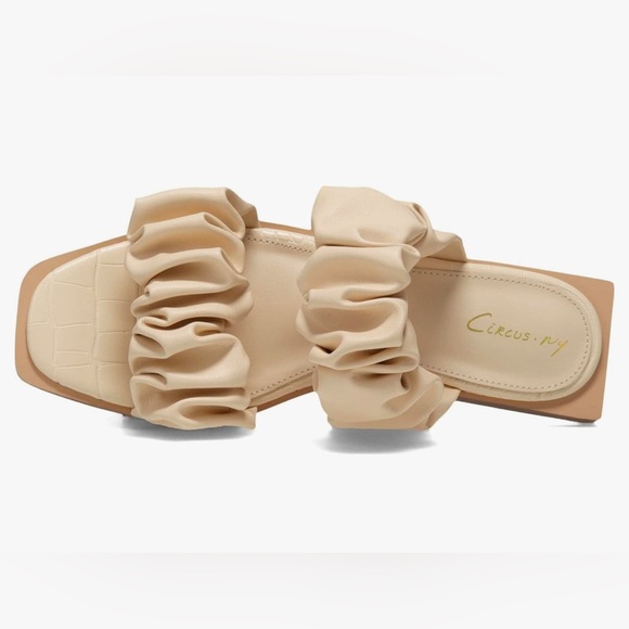 Circus NY by Sam Edelman Women's Iggy Ruffled Strap Slide Sandal Ivory US 5M NIB - Picture 2 of 14